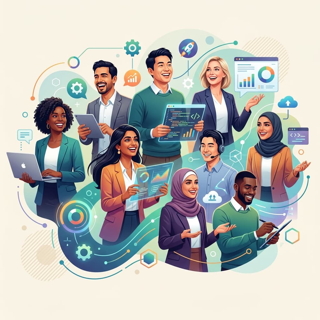 Diverse group of professionals